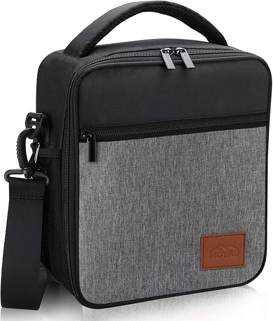 Lunch Bag Insulated Lunch Box Men Lunch Bags for Women Water-Resistant Cooler Bag with Bottle Holder Bento Box Bag with Adjustable Shoulder Strap for Adults Work Office School Picnic (7L, Black)
