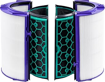 Replacement Filter for Dyson Air Purifier HP04, TP04, DP04, TP05, DP05 - Includes 2 HEPA Filters, 2 Carbon Filters, and Cleaning Brush - Not Compatible with TP01, HP01, PH Series Models