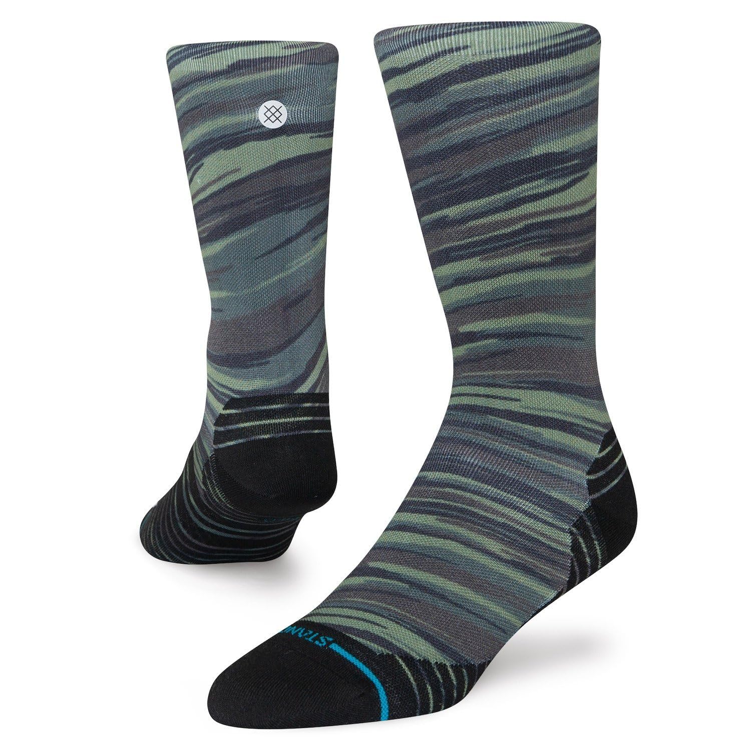 Stance Crew Socks - SLANT, Green Camo, Medium