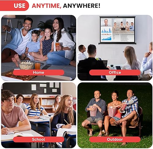 Miniatura 5 de Pyle Pantalla de proyector portátil – Soporte de pantalla de proyección móvil, ligero de transporte y sistema de fácil extracción duradero para