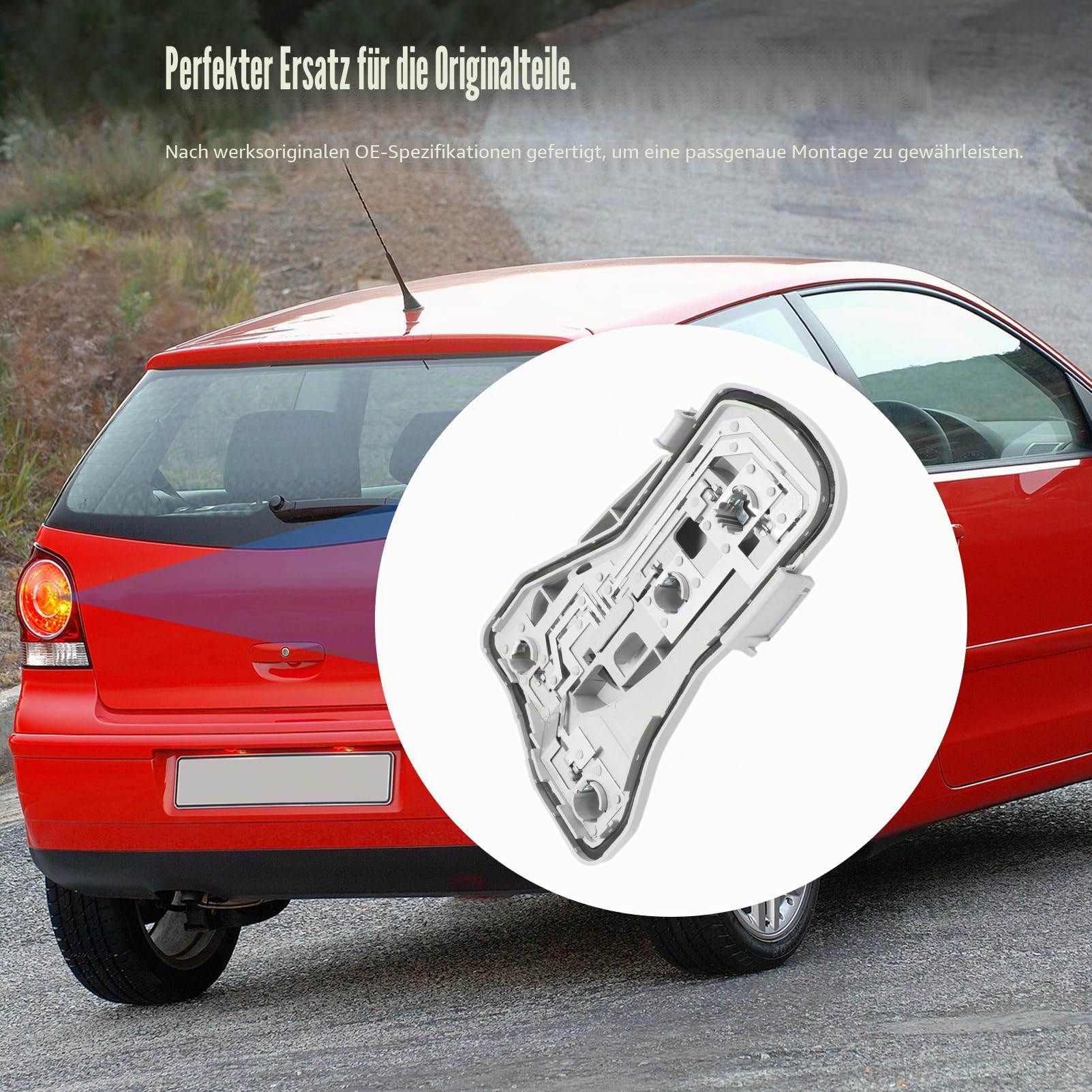 Lampenfassung links hinten für Polo 4 (9N3) Leuchtmittel (Fahrerseite) mit Dichtungen Schlussleuchte Rückleuchte Lampenträger 6Q6945257F