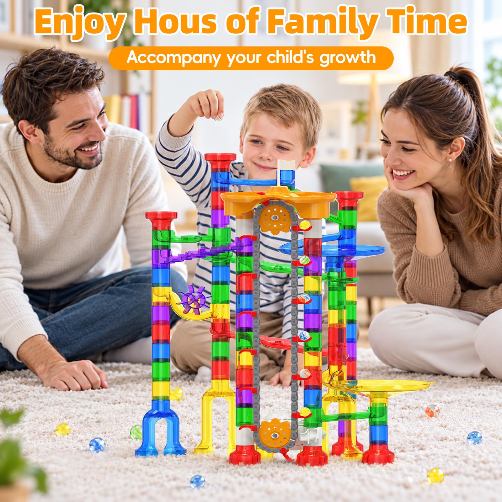 Marble Runs for Kids - 200 Pcs Maze Track -4