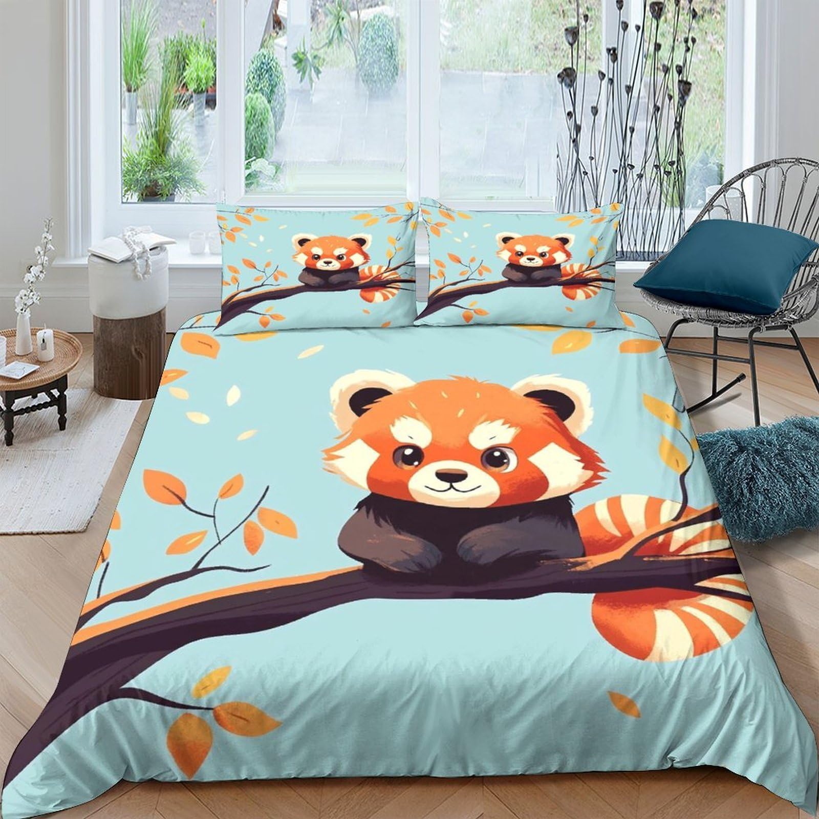 Ctjqhvkz Style-10 3D Printed Red Panda Fitted Sheet Microfiber Soft Cartoon Animal Bed Cover For Bedroom Dorm Mattress Decor Single（135X200cm）