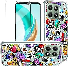 2-in-1 Case Compatible with Honor X6B Cover with 1 Pack Tempered Glass Screen Protector for Honor X6B, Slim Fit Soft TPU Shockproof Anti-Scratch Phone Case Cover - XS40