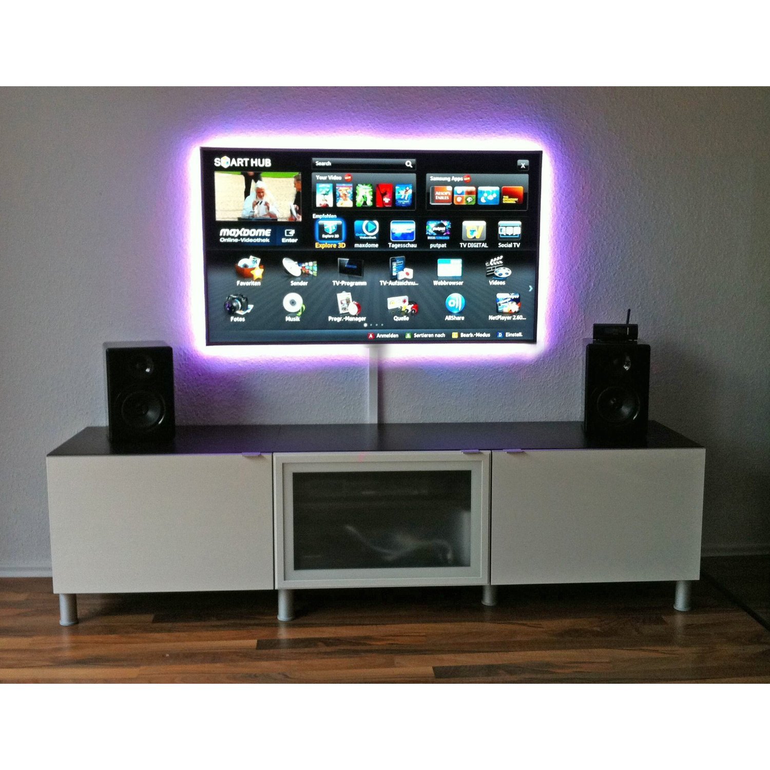 Set: RGB LED Strip cinta Barra 5 metros – Con mando a distancia con 44 teclas y fuente de alimentación – Autoadhesivo – Polvo y resistente al agua