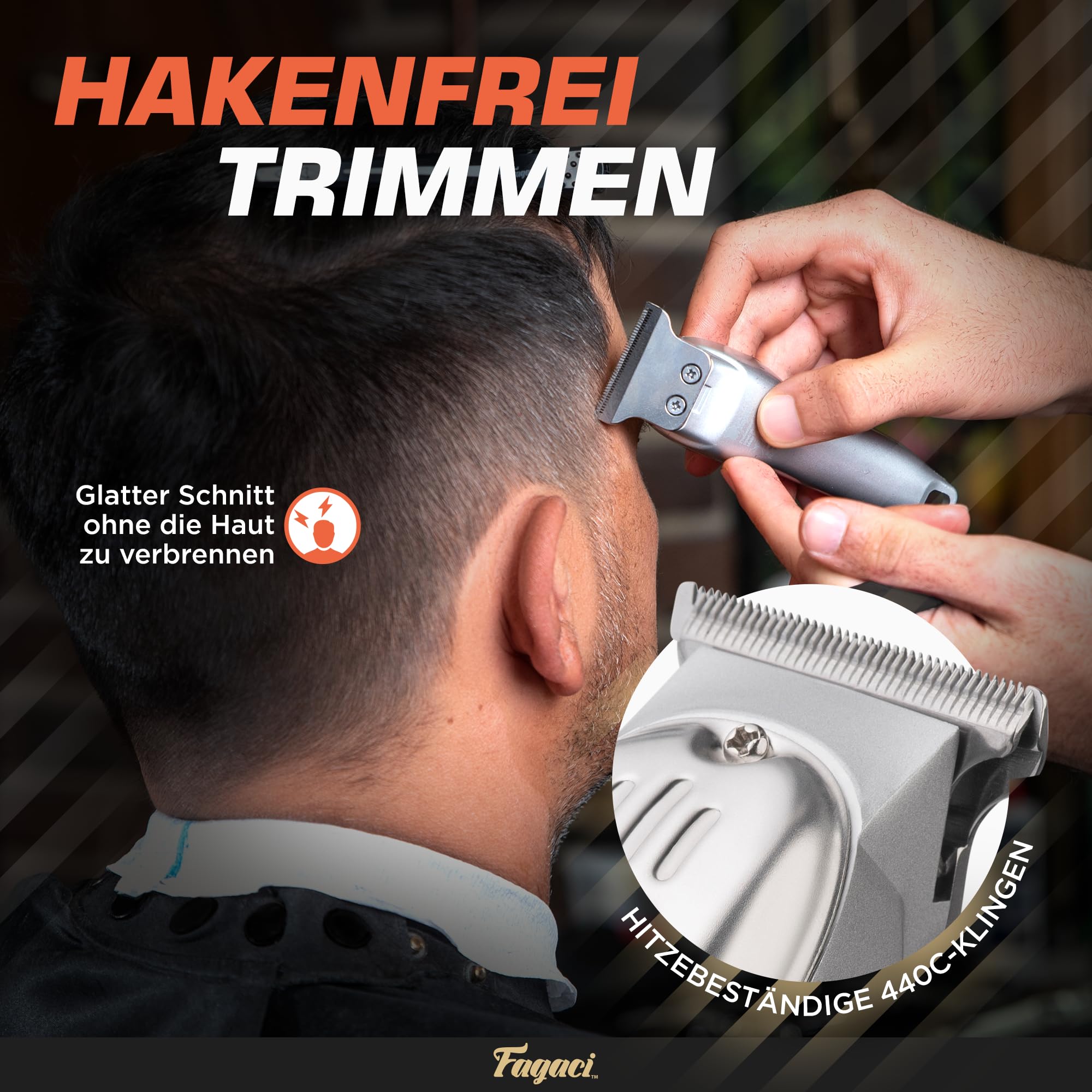 Fagaci Haartrimmer Herren Profi, T-Klinge Detailgenau, Präzise Linien