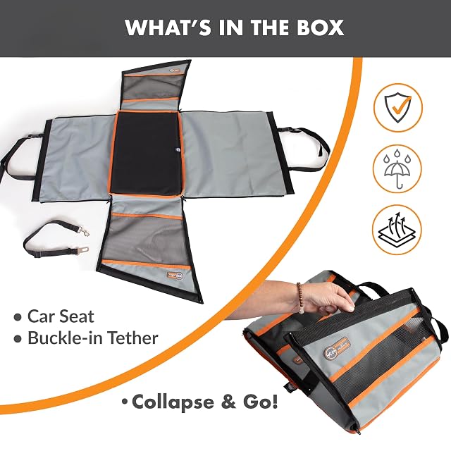 Foto 8 de 8 de K&H Pet Products Buckle N Go - Asiento de Coche para Perros pequeños, Tela Impermeable, Laterales de Malla…