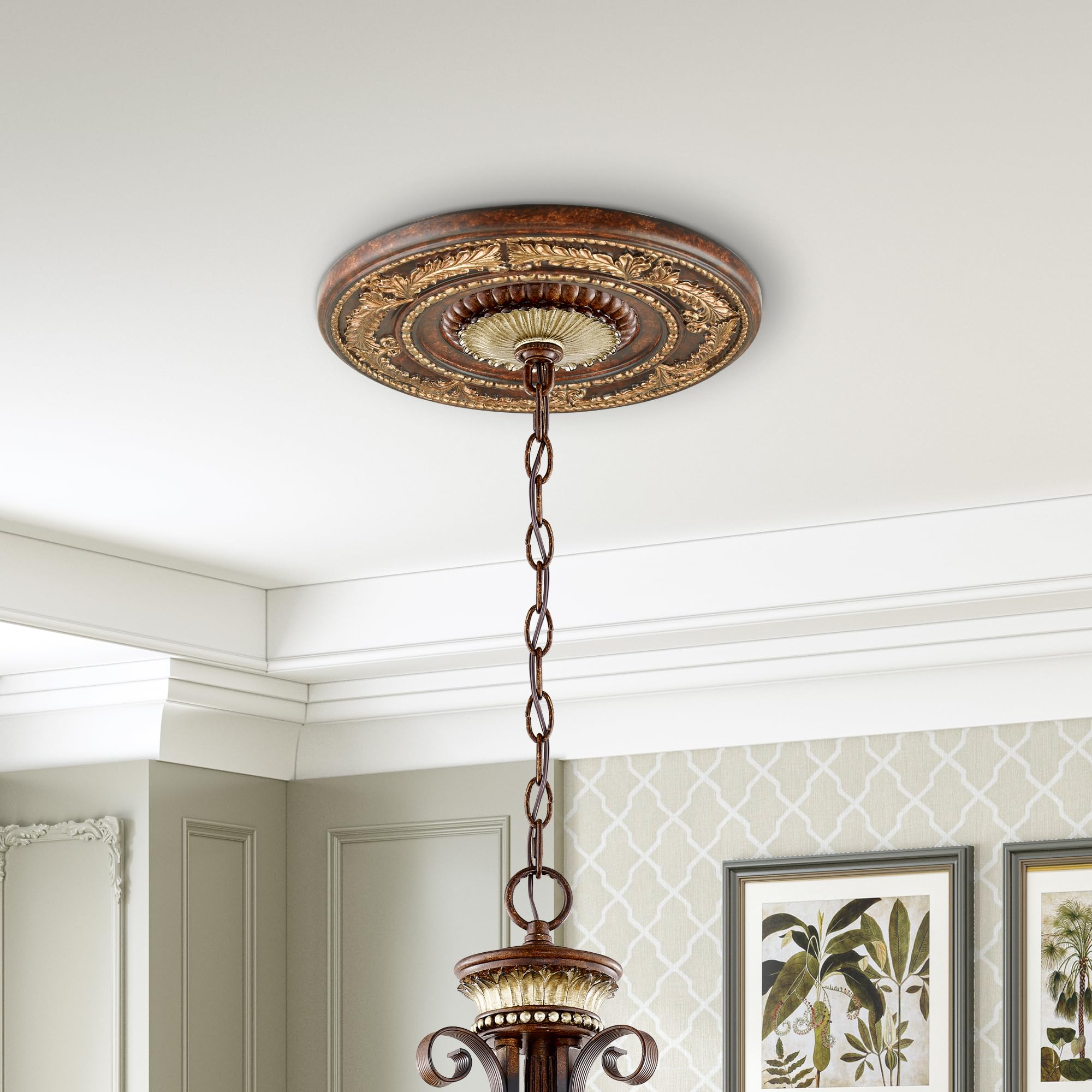Bronze Leaf Ceiling Medallion - Livex Lighting -7 Bronze Leaf Ceiling Medallion - Livex Lighting -7