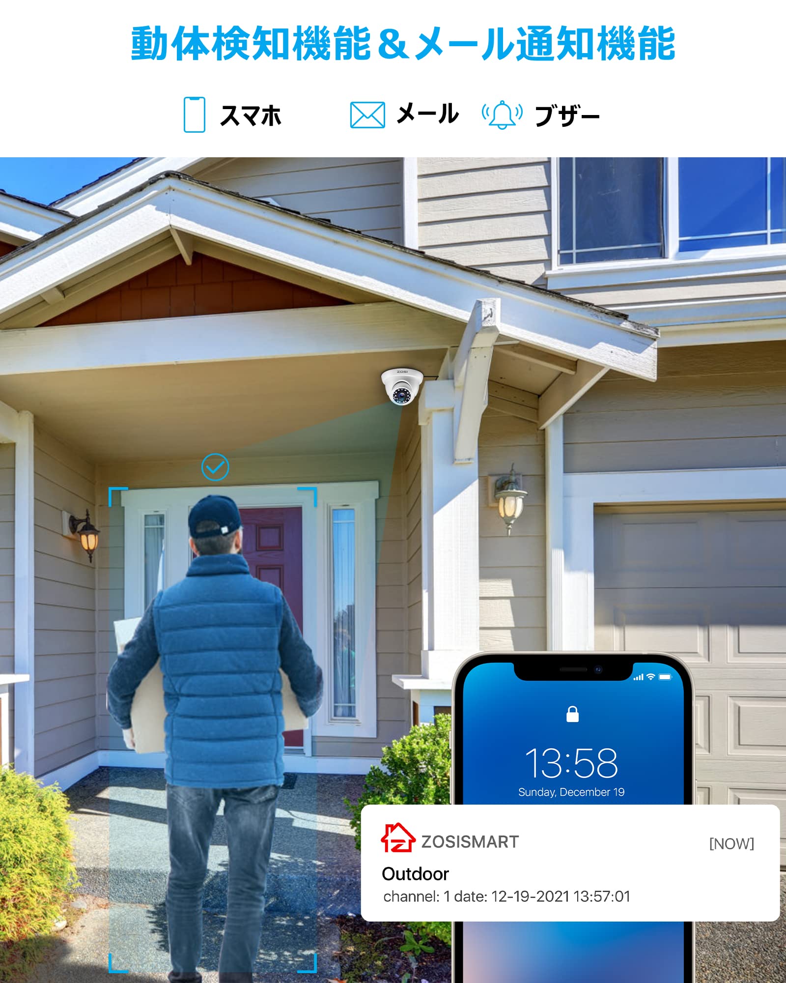 Amazon.co.jp: ZOSI 1080P 防犯レコーダー 8ch hdd1tb 防犯