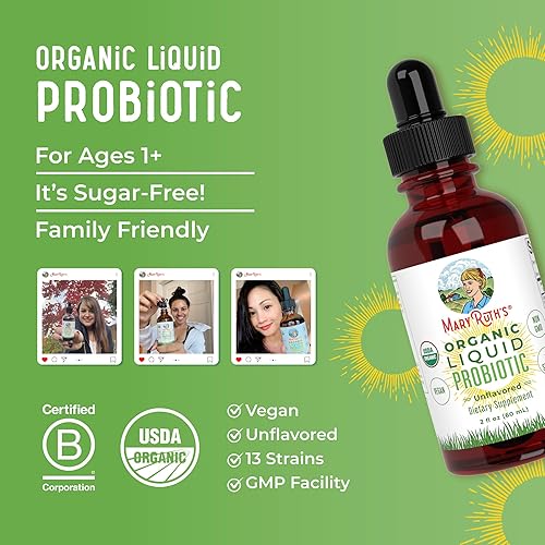 Miniatura 8 de MaryRuth Organics USDA Organic Liquid Probiotic | Digestive Health | Probiotics for Women, Men, Kids | Acidophilus Probiotic | Vegan | Travel