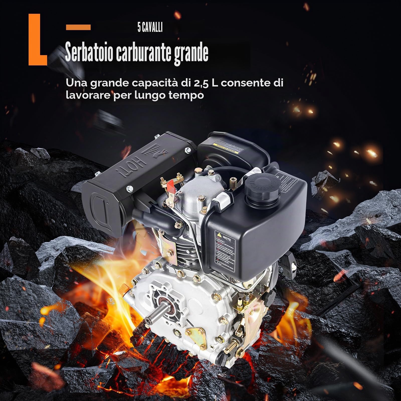 Motore diesel a 4 tempi, 5 CV, motore diesel di avviamento rapido, 4,05 kW, avviamento a fune raffreddato ad aria, albero da 20 mm, cilindrata da 247 cc, monocilindro, motore di avviamento leggero