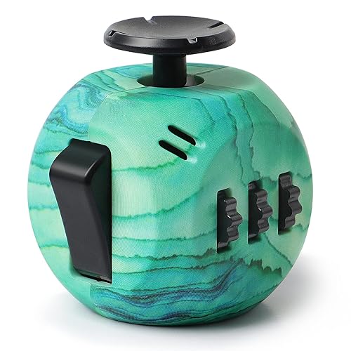 QOOLBUY Premium Fidget Toys,Fidget Dice,Stress Cube and Anxiety Relieving Toy for Kids Adults Teens with Autism ADD OCD ADHD(Ripple Green) - Ripple Green