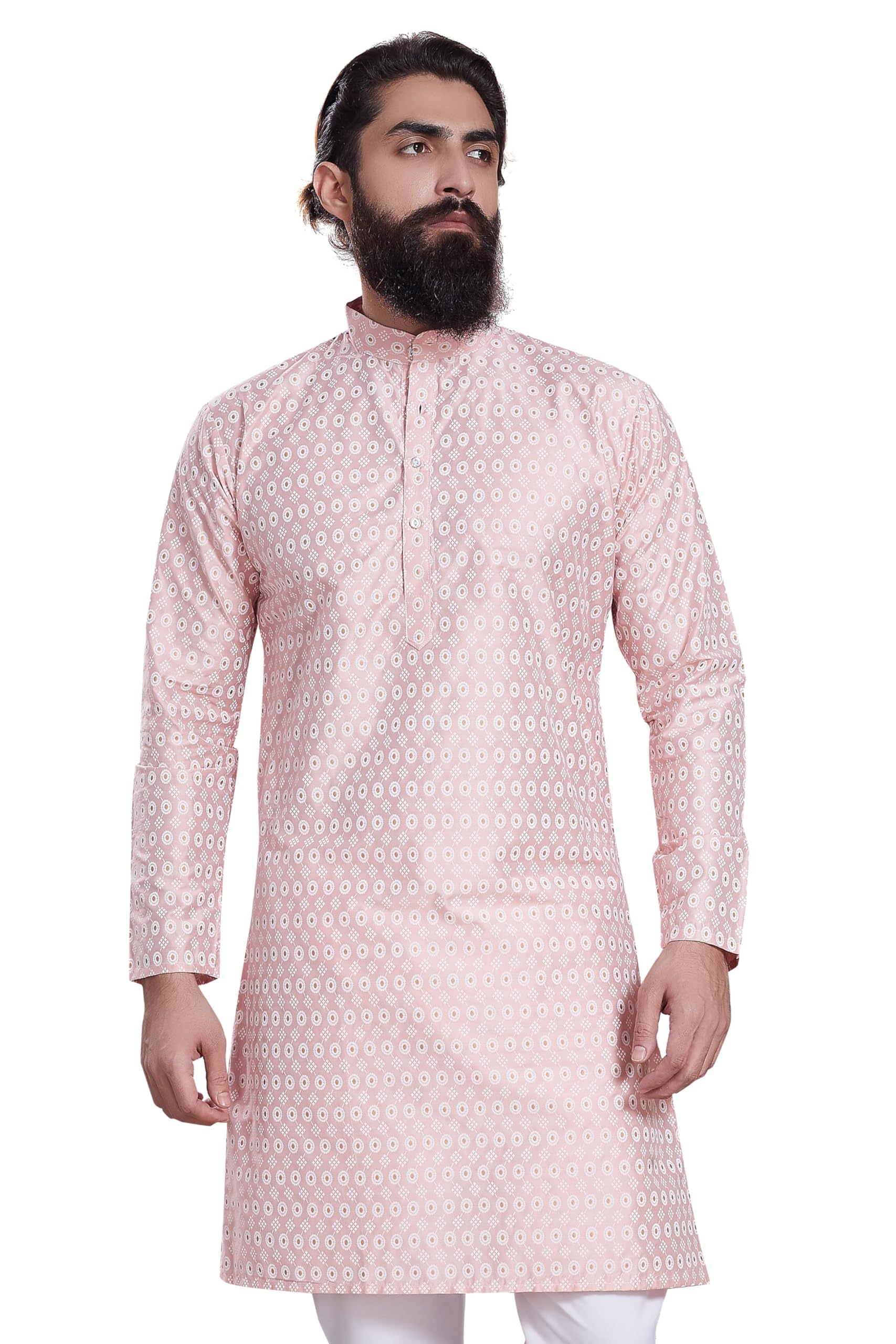 divisive Men's Printed Cotton Silk Blend Only Slim Fit Kurta-picture-42