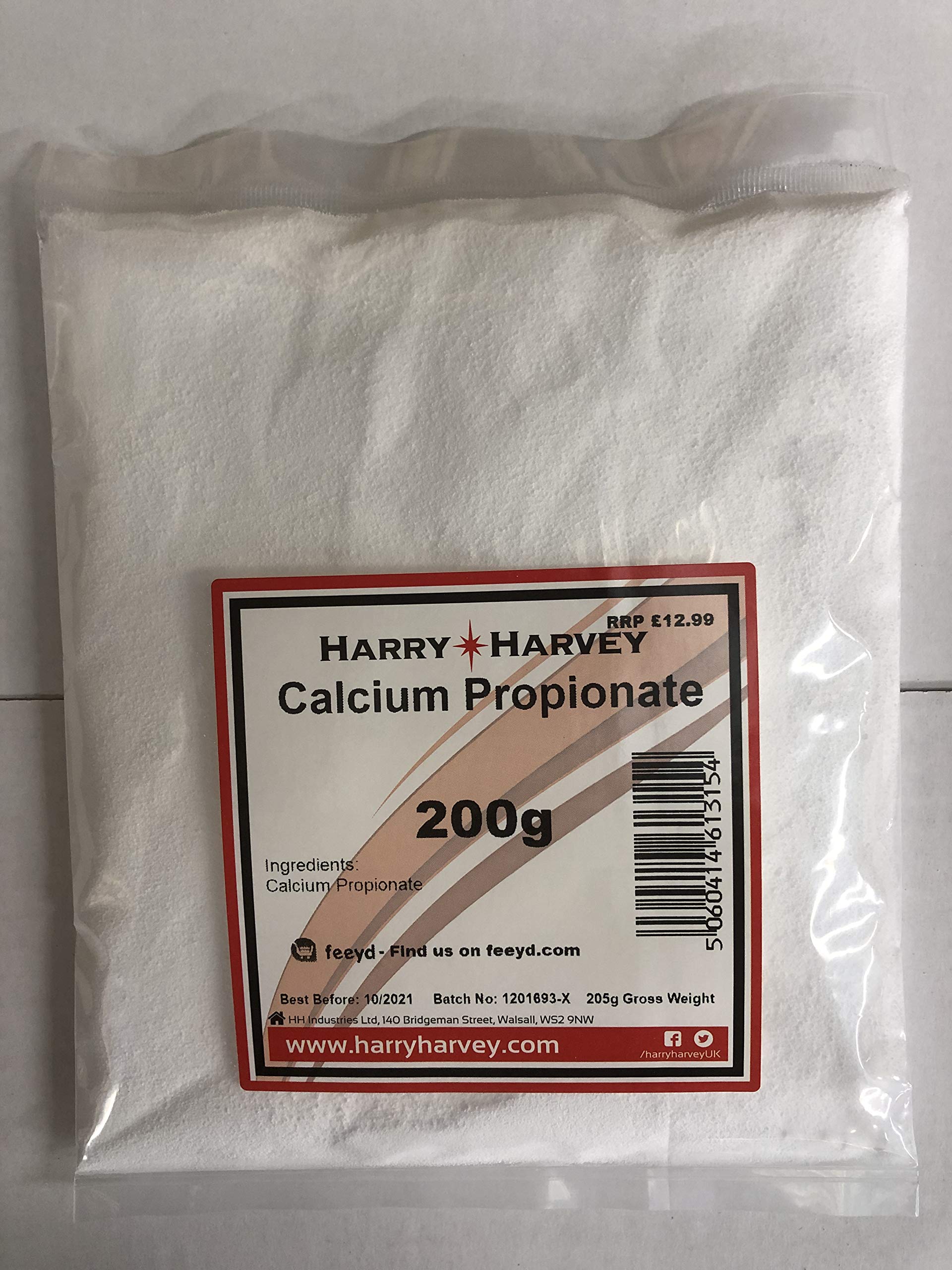 Harry Harvey Calcium Propionate 200 g | Bread & Bakery Preservative | Mold Inhibitor & Shelf-Life Extender