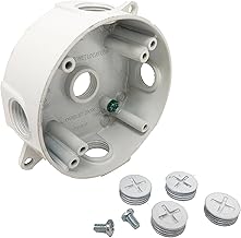 Sealproof 5 Hole 1/2-Inch Holes Weatherproof Round Electrical Outlet Box with 5 Outlet Holes, 1/2" Dia, UL Listed, White