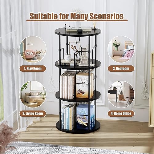 Miniatura 45 de Estantería giratoria de 5 niveles, torre giratoria apilable de 360 °, estantería giratoria de pie estrecha que ahorra espacio, estantería giratoria