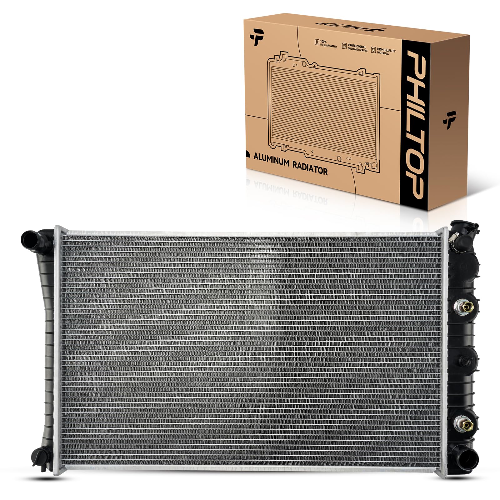 PHILTOP CU161 Automotive car Radiators for 1965-1990 Buick, Oldsmobile 1968-1982 Cadillac 1968-1990 Chevrolet, Pontiac 1972-1986 GMC (w/o EOC (Engine Oil Cooler)