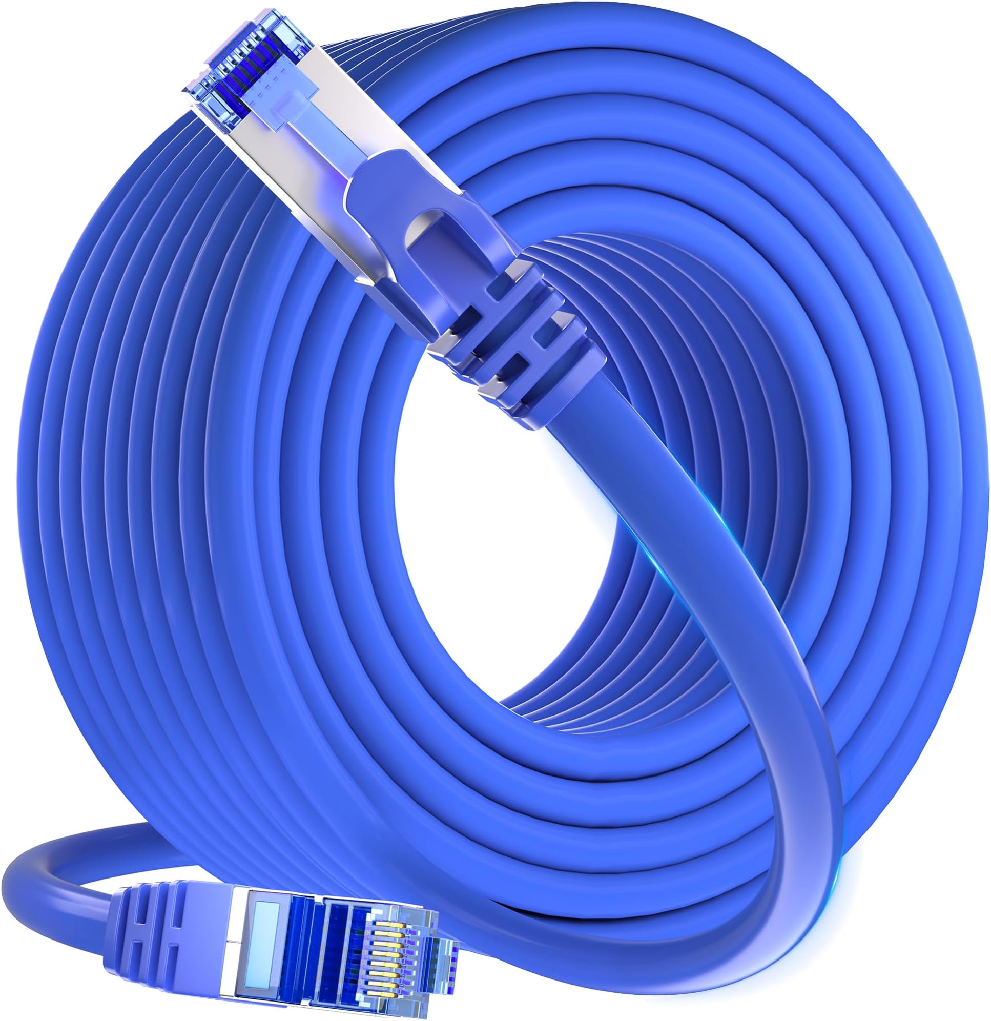 Cat 6 Ethernet Cable 50ft, Outdoor & Indoor FTP Shielded Ethernet Cable, 23AWG Heavy-Duty Network Cable, High Speed Internet cable, Waterproof, Direct Burial, In-Ground, with RJ45 Connector for Router