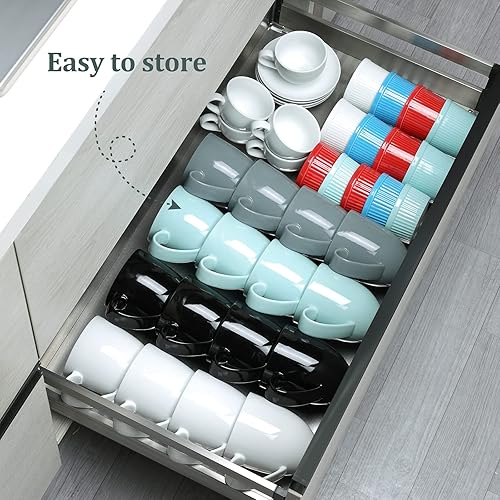 Miniatura 7 de Yedio Porcelain Coffee Cups Set with Saucer, 6 Ounce White Porcelain Cup and Saucer Set for Cappuccino, Coffee Latte, Coffee drinks and Tea, Set of 6