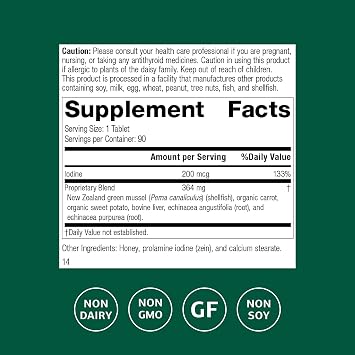 Standard Process Iodomere - Daily Supplement to Support Your Metabolism, Immune Function & Thyroid Hormone Production - Gluten-Free, Non-Dairy & Non-Soy - 90 Tablets (90 Servings)