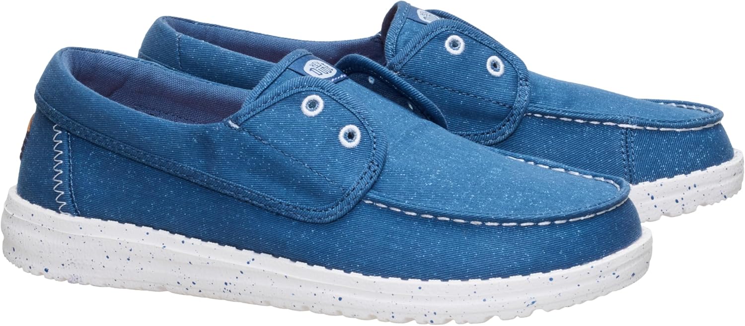 HEYDUDE Women's Wendy Cru Stretch Canvas | Lightweight Slip On Boat Shoes with Nautical Style for Casual Wear - Image 2