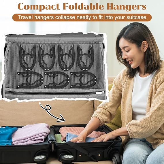 12 Pcs Travel Hangers Portable Foldable Hangers for Cruise Essentials 2026 | Cruise Must Have Clothes Hangers Travel Cruise Ship Essentials for Suitcase Luggage Camping Road Trip Fly Vacation Organizer
