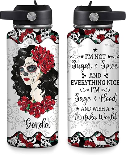 Hyturtle Regalos personalizados para los amantes del cráneo de azúcar, regalos para mujeres en cumpleaños, Acción de Gracias, Navidad, I'm Not Sugar