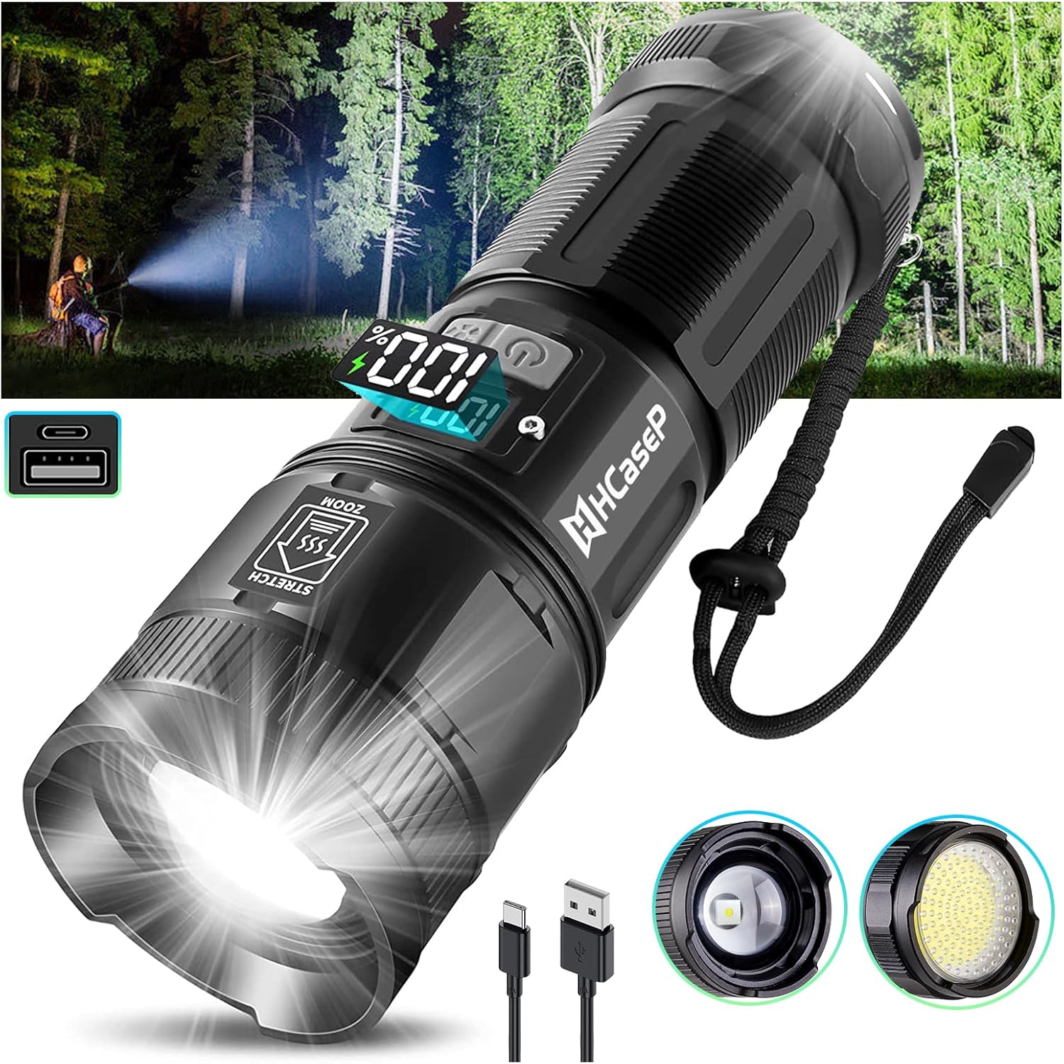 Super Bright LED Handheld Flashlights 120000 High Lumens Powerful