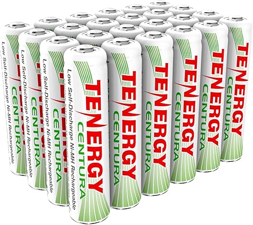 Tenergy Centura - BaterĂa recargable AAA NIMH baterĂa triple A de autodescarga de 800 mAh paquete de 24 Tenergy Centura - BaterĂa recargable AAA NIMH baterĂa triple A de autodescarga de 800 mAh paquete de 24
