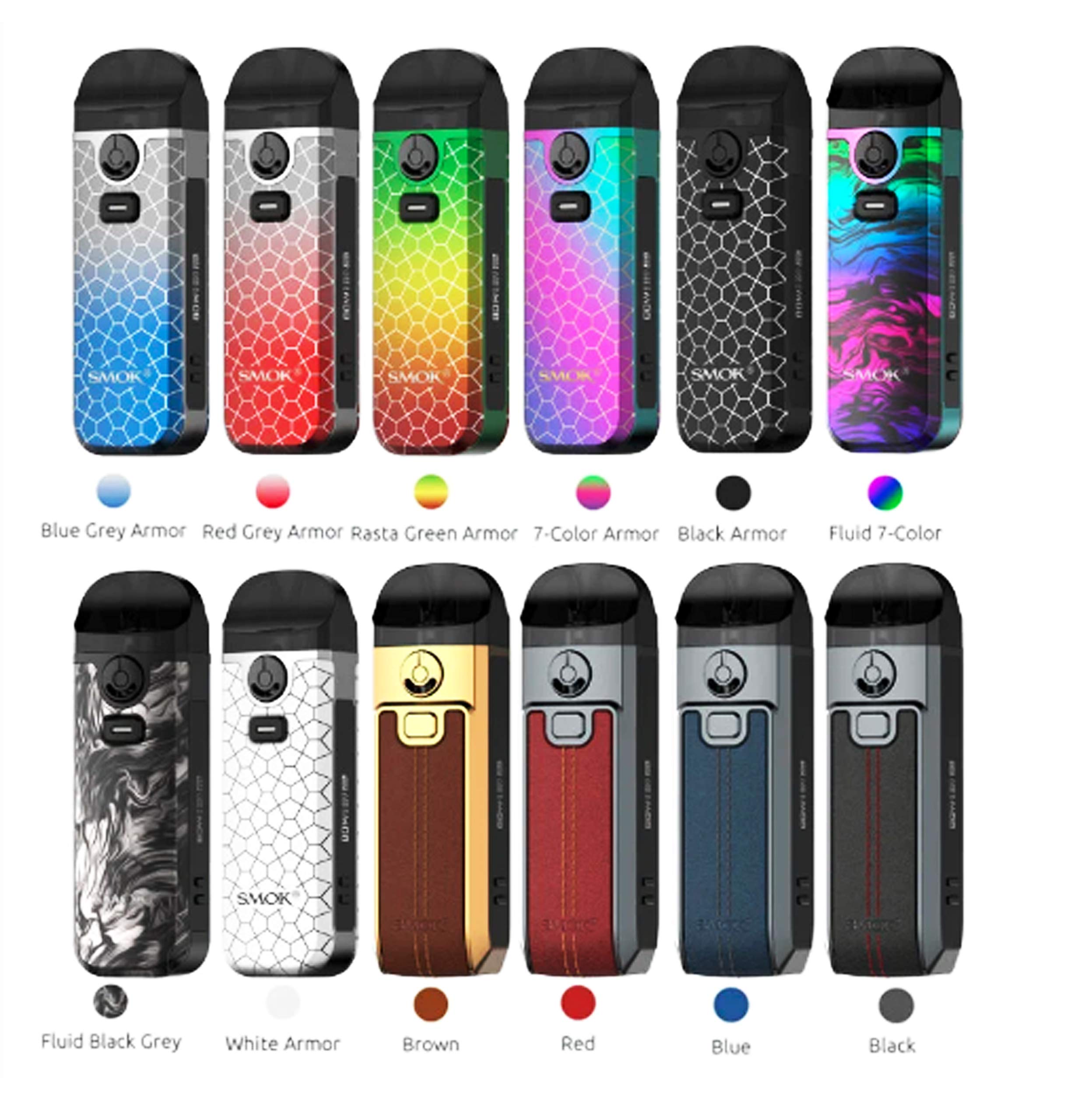 SMOK | Nord 4 80W Pod Kit | 2000Mah | 2Ml (7-Color Armor)