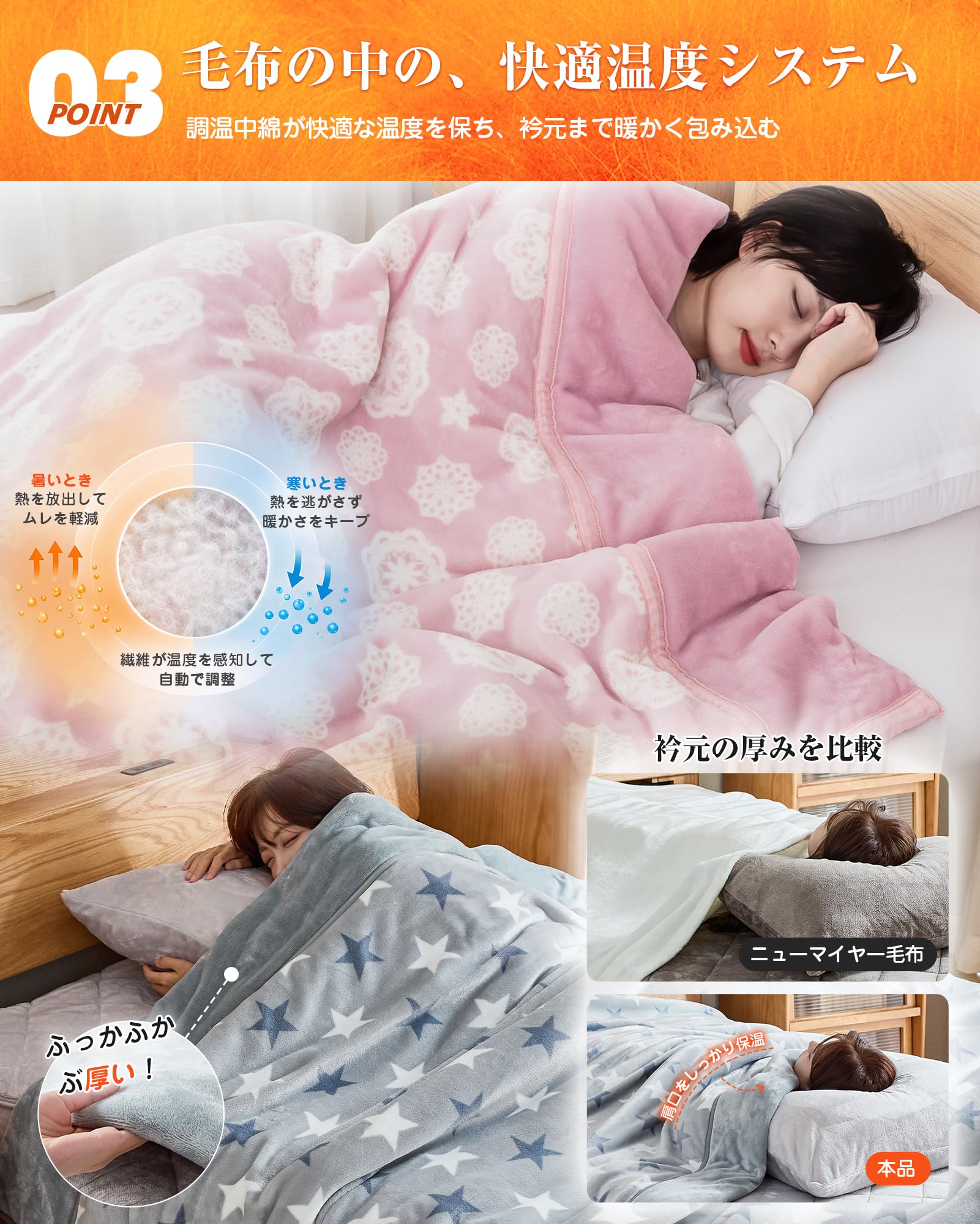 Amazon.co.jp: VK Living 毛布 シングル 二枚合わせ 【SUPER HOT調温