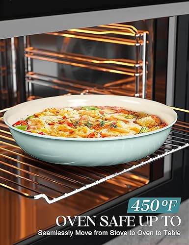 Miniatura 4 de MICHELANGELO Juego de sartenes de cerámica, sartenes de 8 pulgadas, 9.5 pulgadas y 11 pulgadas con mango extraíble, juegos de sartenes