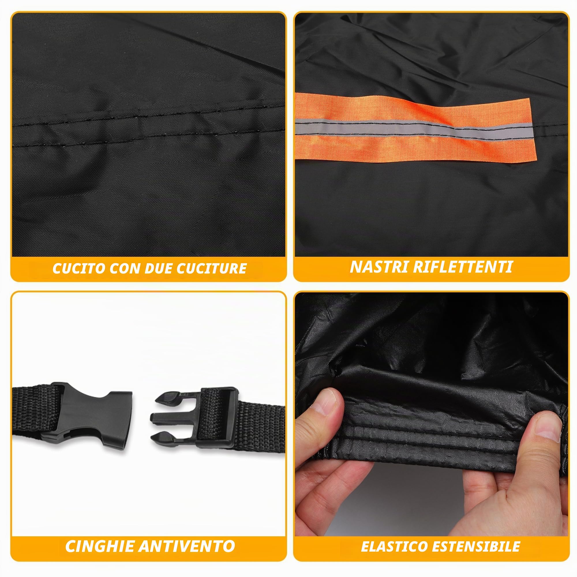 Copertura Esterna Anti-UV Pioggia Per Kia Sportage 10-24 1pc | Nero, Blu, 210D Oxford Cloth, 475x186x150cm, Anti-UV, Protezione Completa, Strisce Riflettenti, Esterna