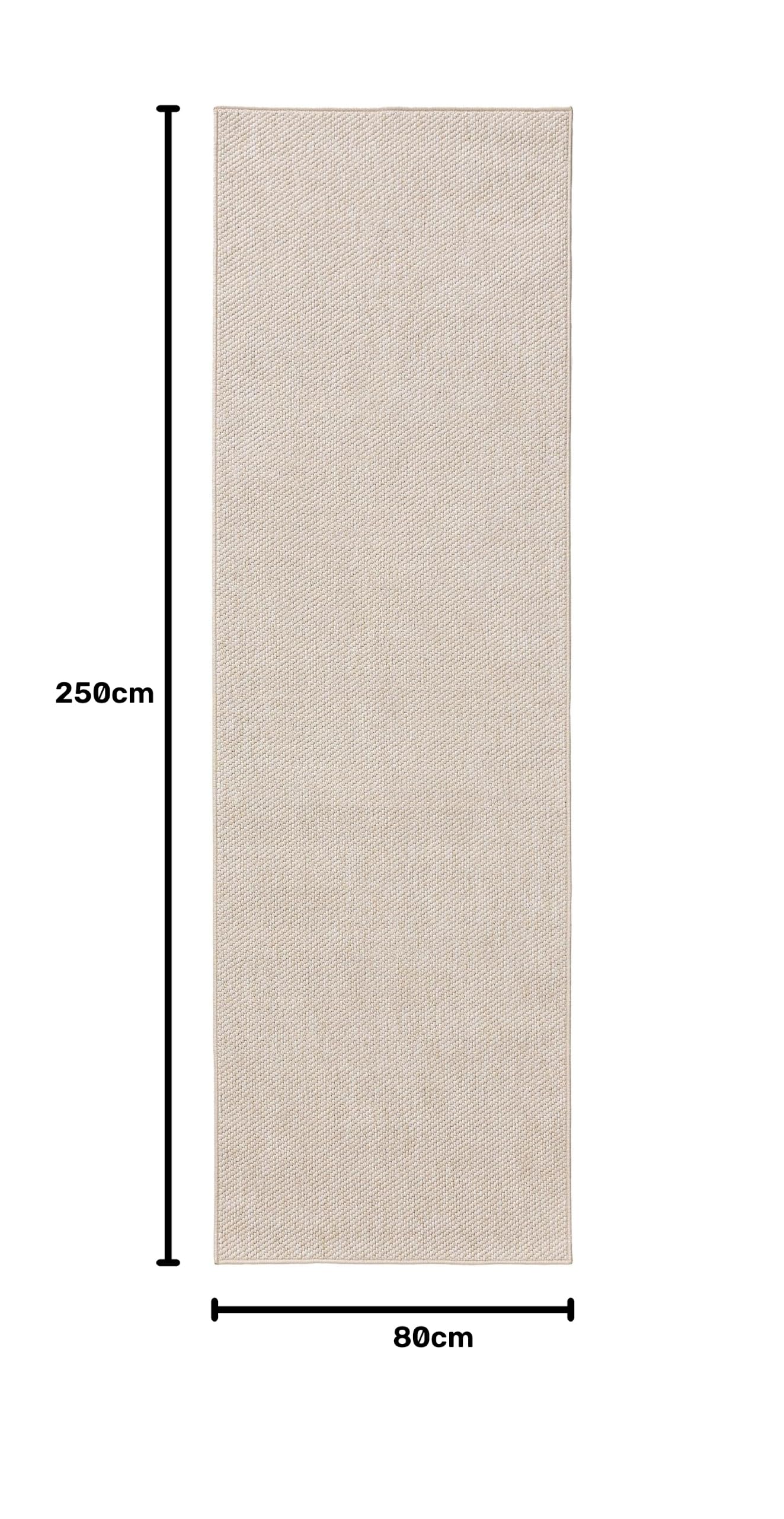 Interiyou dywan zewnętrzny Asti - Chodnik 80x250 cm Kremowy - Wygląd juty, odporny na warunki atmosferyczne, balkon, taras, ogród, kuchnia, odporny na promieniowanie UV, płaski splot