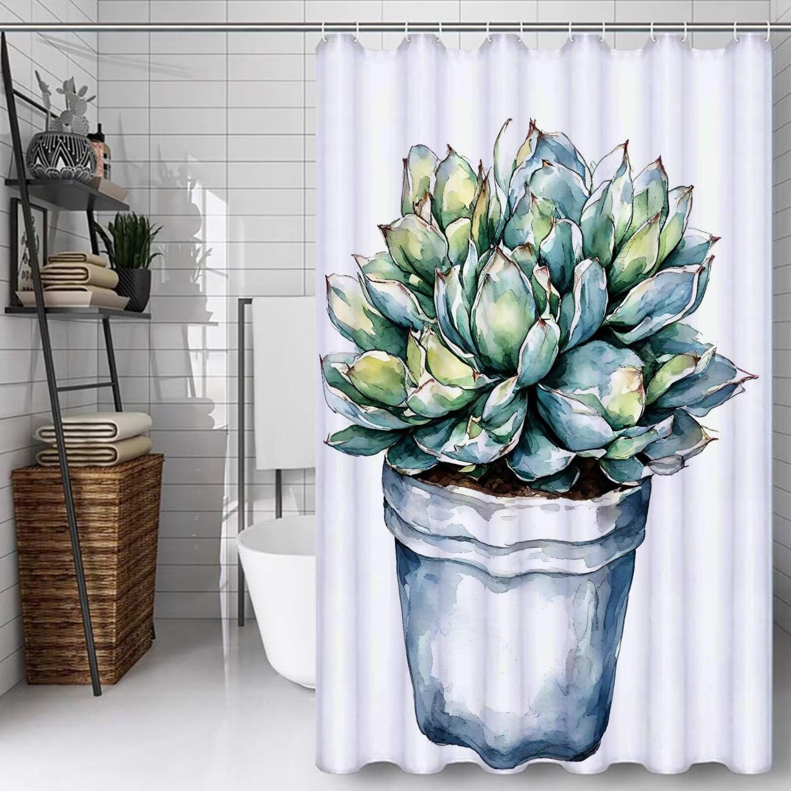 Rideau douche 150x210cm pour créer une ambiance spa nature dans votre salle de bain de maison