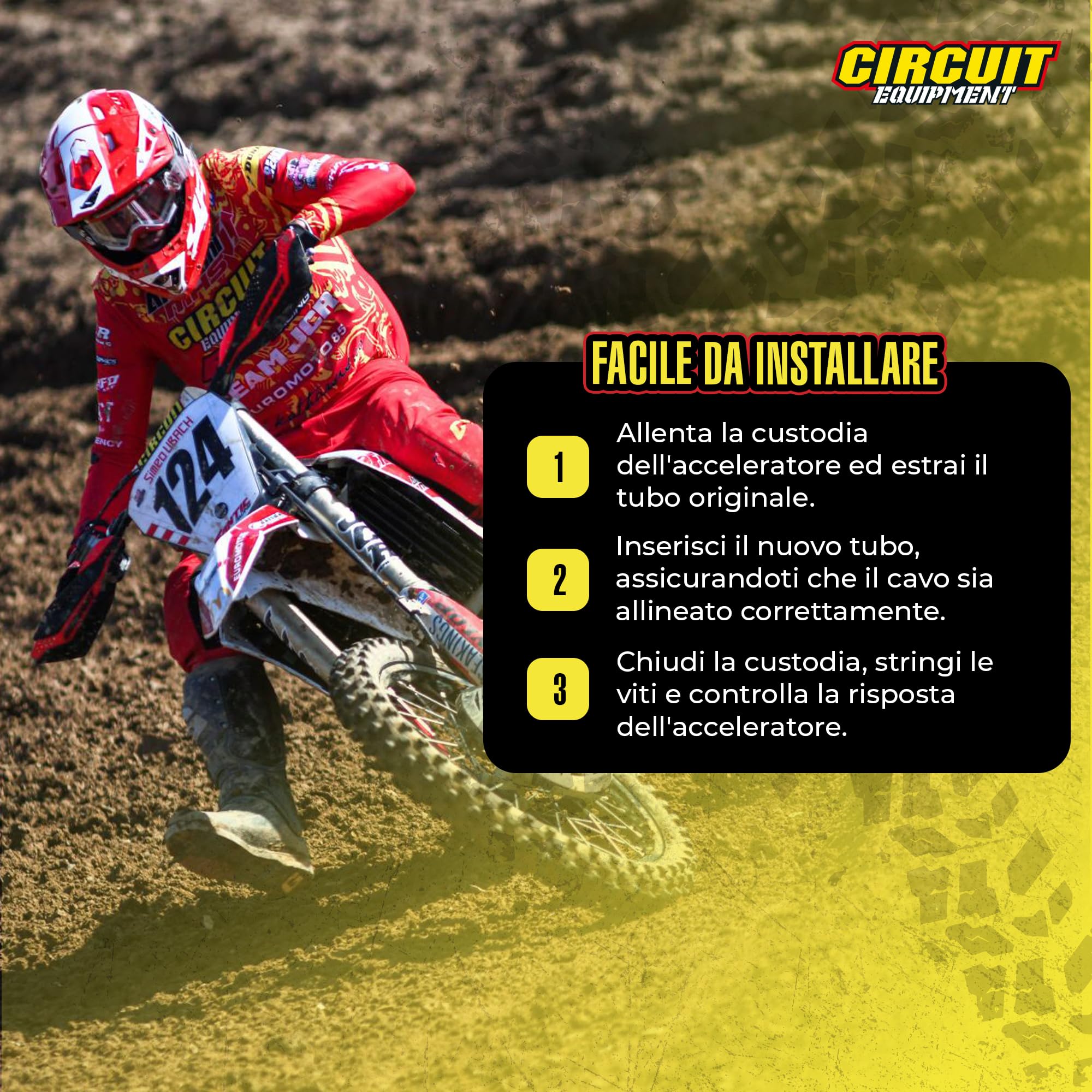 Circuit Equipment – Controllo acceleratore rapido universale 4 tempi in alluminio verniciato compatibile motocross ed enduro riduce la rotazione del polso