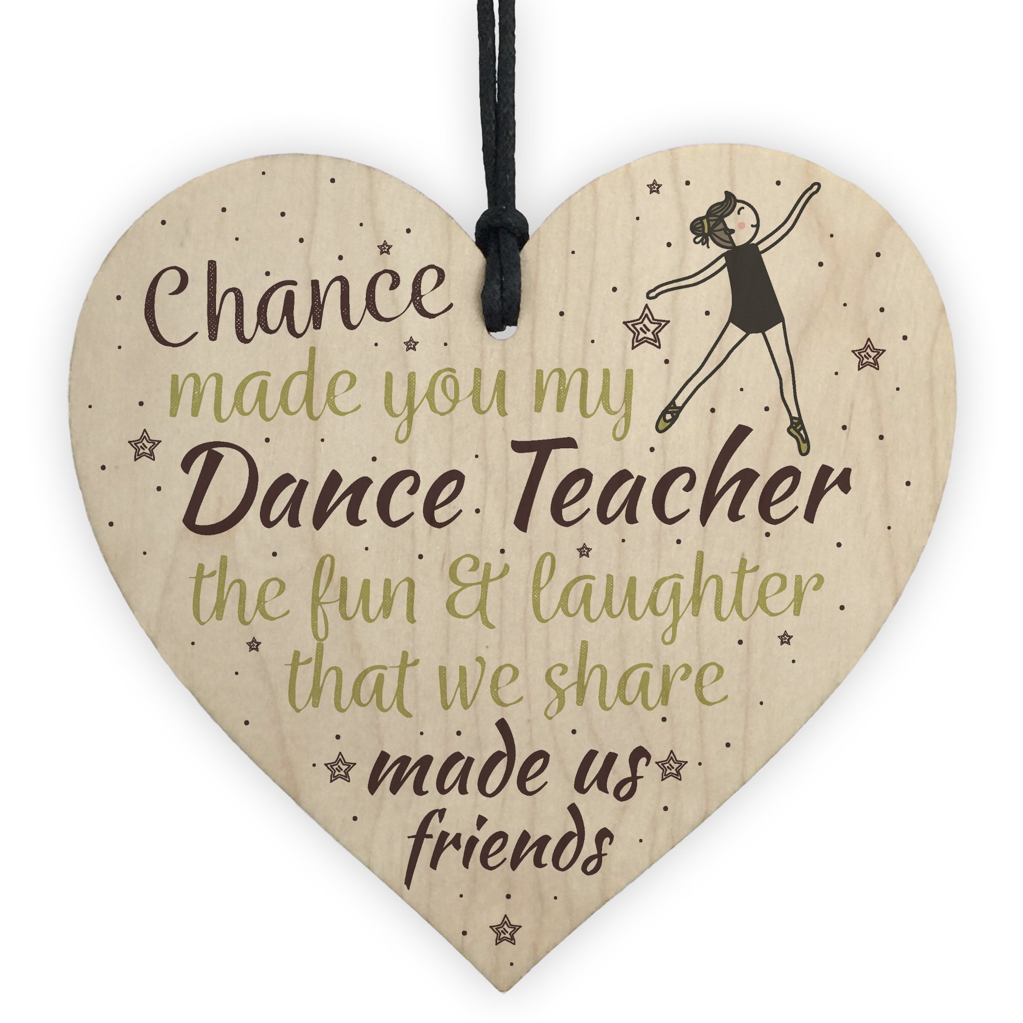 Red Ocean Chance Made Us Friends Dance Teacher Friendship Thank You Leaving Goodbye Wood Heart Sign Gift