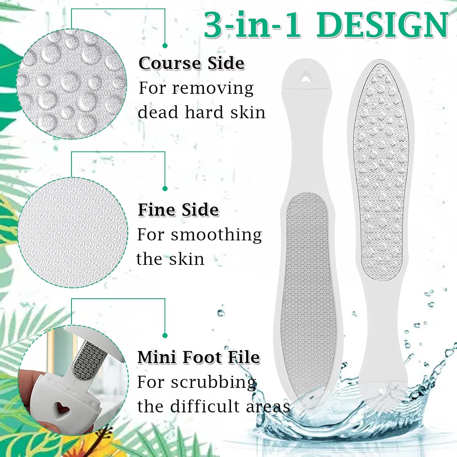 3in1 Foot File,Professional Pedicure Foot File for Hard Skin
