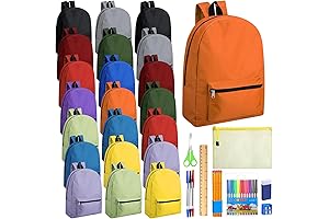 Multicolor 24-Piece Backpack and School Supply Kit