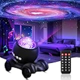 ENOKIK Galaxy Projector, Star Aurora Projector Built-in Bluetooth Speaker, Night Light for Kids Adults, White Noise Light for Home Decor/Relaxation/Party/Music/Gift (Black)