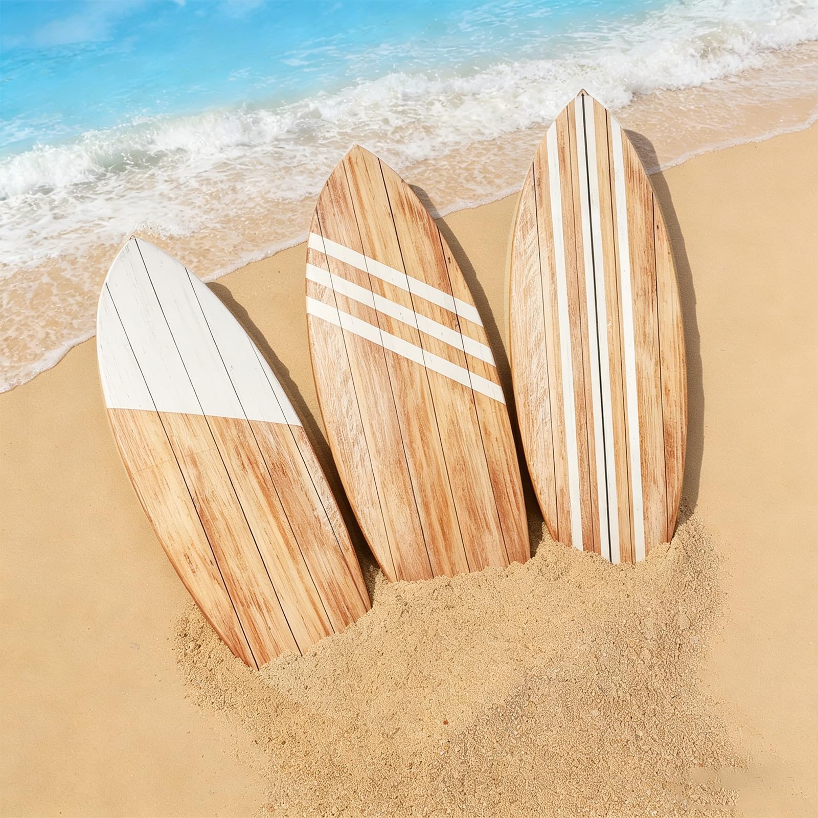 3 tavole da surf extra grandi, decorazione da parete in legno, 80 x 25 cm, decorazione da parete per esterni, decorazione da parete per camera da letto, piscina, bar tropicali, decorazione per la casa