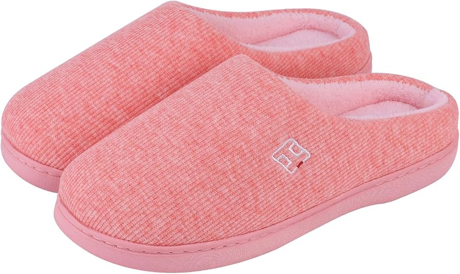 HomeIdeas Women's Classic Memory Foam Plush House Slippers, Lightweight and AntiSlip (Small / 5