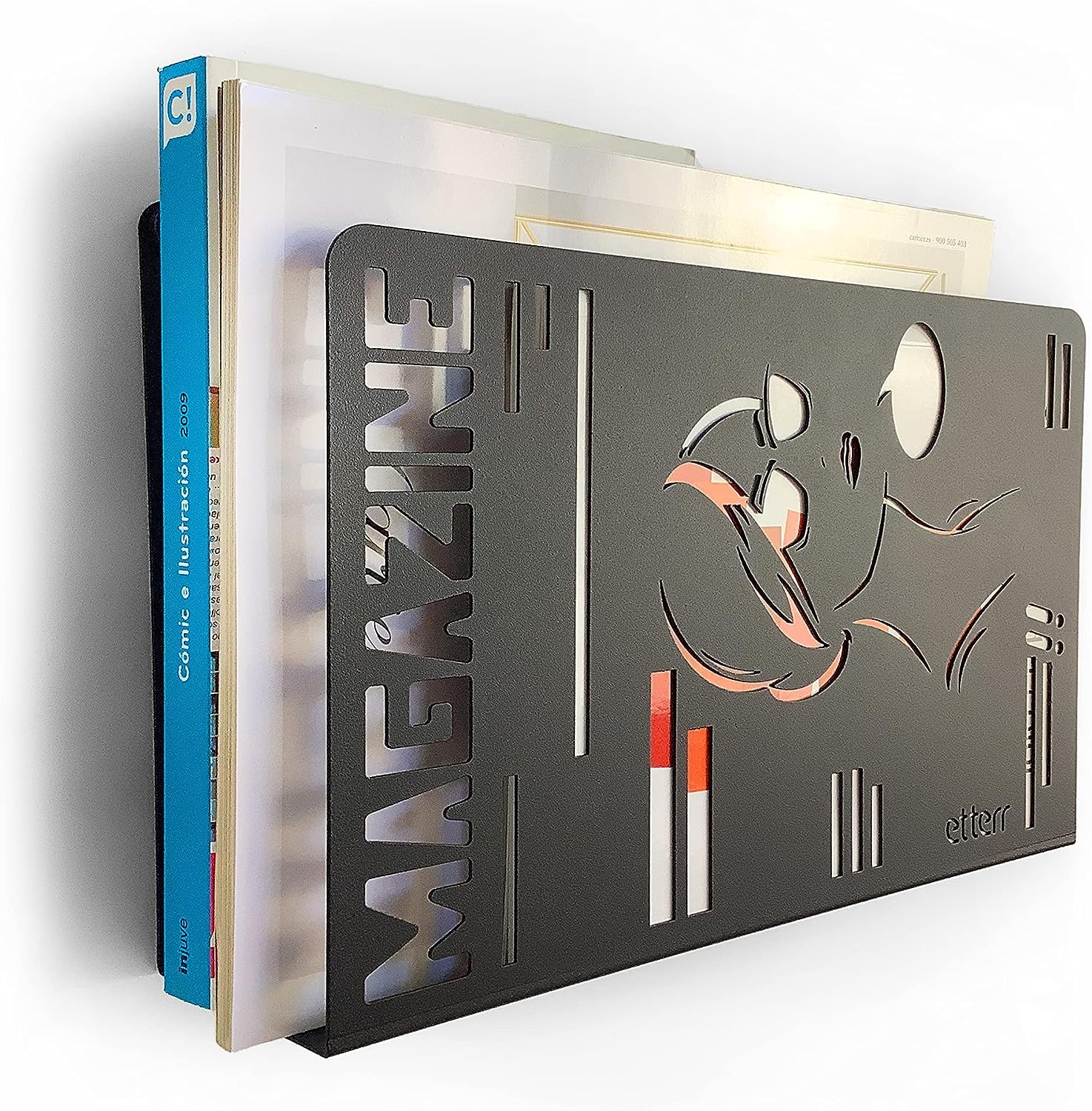 Cestino Portaoggetti Da Parete In Rete - Per Riviste, Libri E Decorazioni, Colore Nero - Foto 9