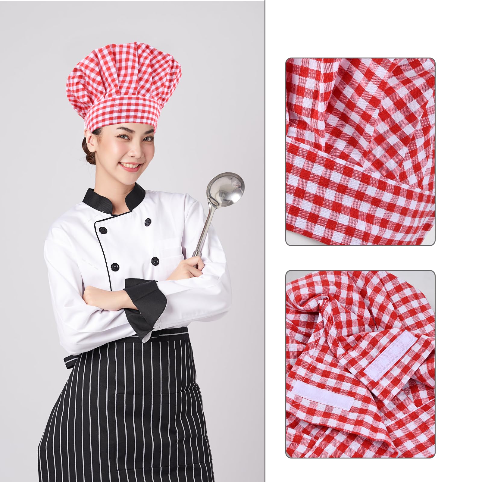 Naapesi Gorro de Cocina Ajustable Unisex,2 Gorros de Chef en Polycotton para Hombre y Mujer,Bandana Ideal para Restaurantes, Cocinas, Panaderías, Cafeterías, Hoteles y Supermercados