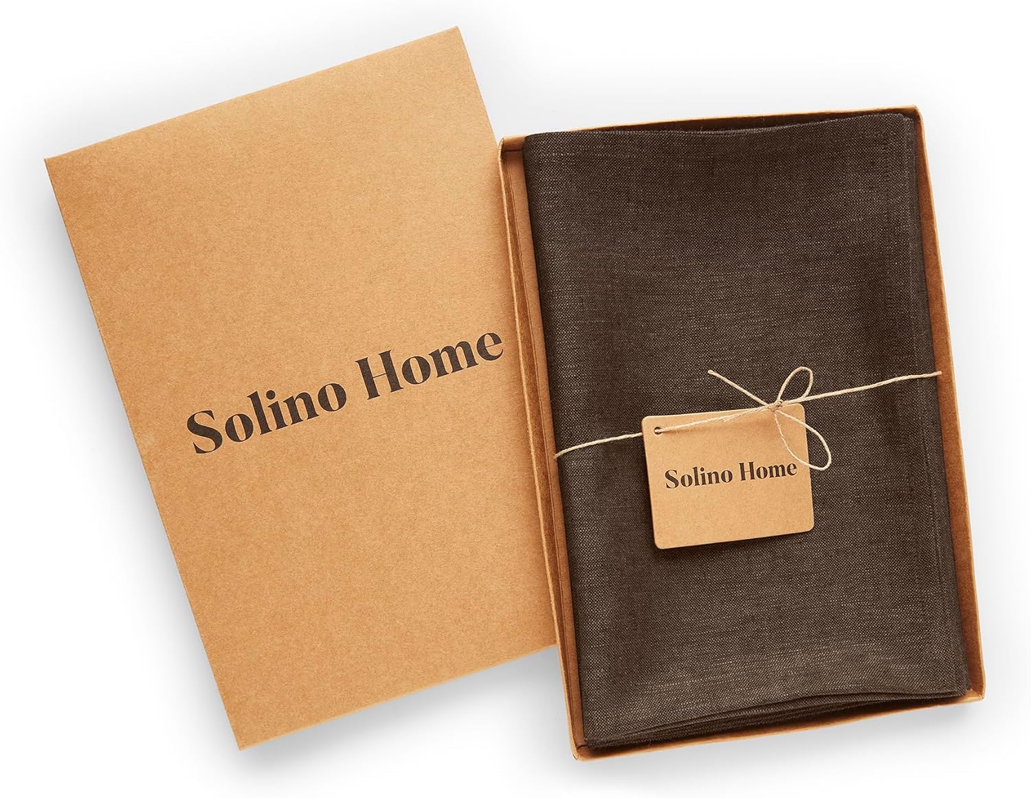 Solino Home Linen Cloth Napkins Set of 4-100% Pure Linen Chambray Brown Dinner Napkins 20 x 20 Inch for Winter, Mothers Day - Athena, Handcrafted and Machine Washable - Image 3