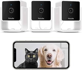 Petcube Pack of 3 Cam Indoor Wi-Fi Pet and Security Camera with Phone App, Pet Monitor with 2-Way Audio and Video, Night Vision, 1080p HD Video and Smart Alerts for Ultimate Home Security (3 Pack)