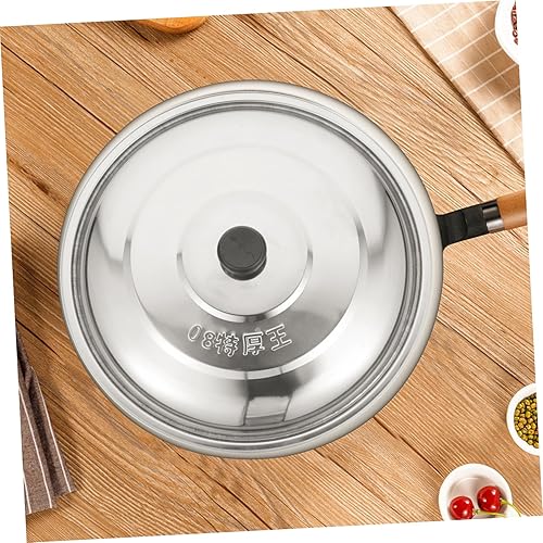 Miniatura 5 de DECHOUS Tapa de olla de acero inoxidable, plancha redonda, recipiente de utensilios de cocina de metal para freír alimentos, cubierta de repuesto,