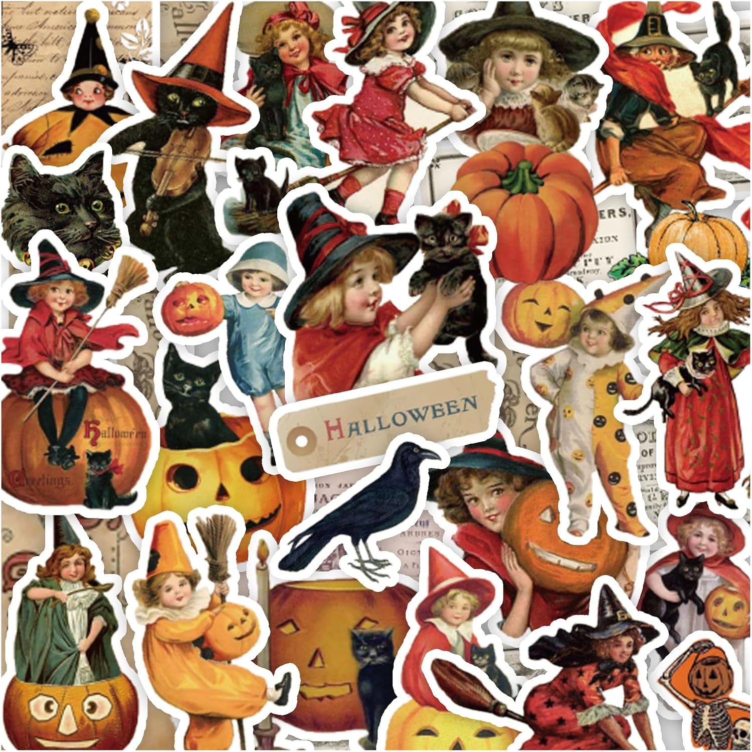 100 Pcs Halloween Stickers for Kids,Vintage Halloween