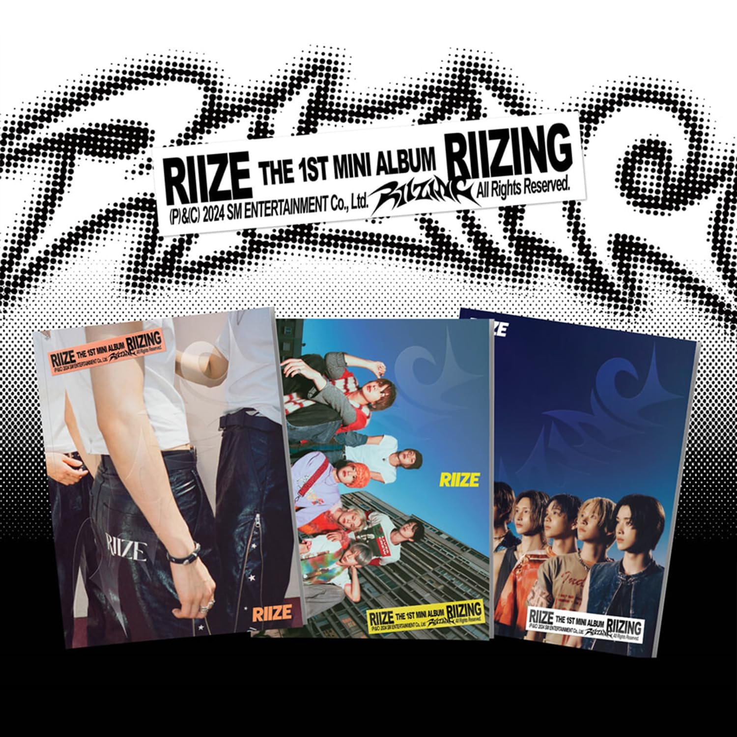 RIIZE - 1st Mini Album [RIIZING] (Photo Ver. - BOOM BOOM BASS Ver.) Cover + Photo Folded Poster + Photoprint + Sticker R + Photocard + 3 Extra Photocards