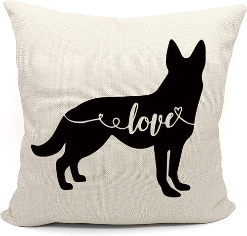 Funda de cojín de pastor alemán, regalo para amantes de perros, regalo de boda, regalo de compromiso, regalo para recién casados, regalo de pastor
